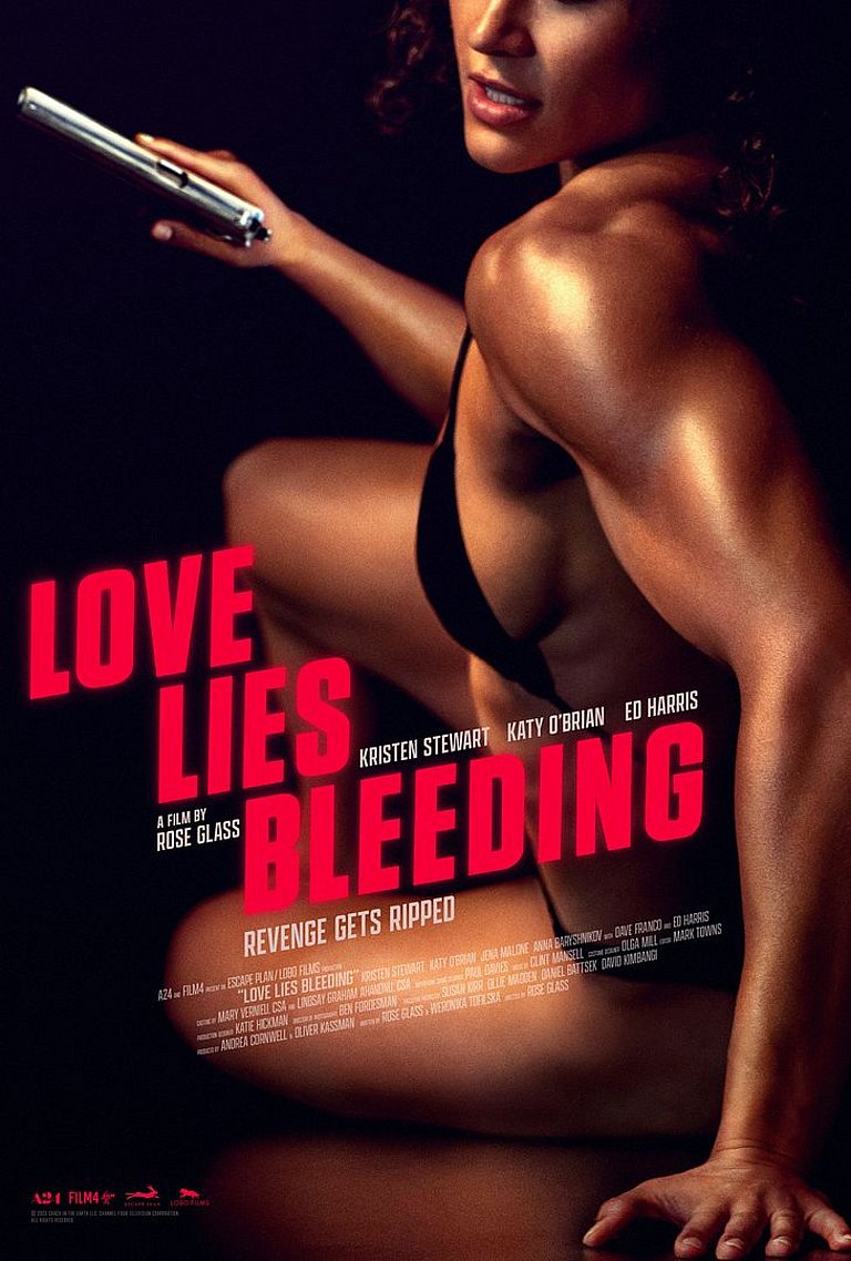 Filmplakat des Films LOVE LIES BLEEDING OMU - QUEER CINEMA - OUTLAWS