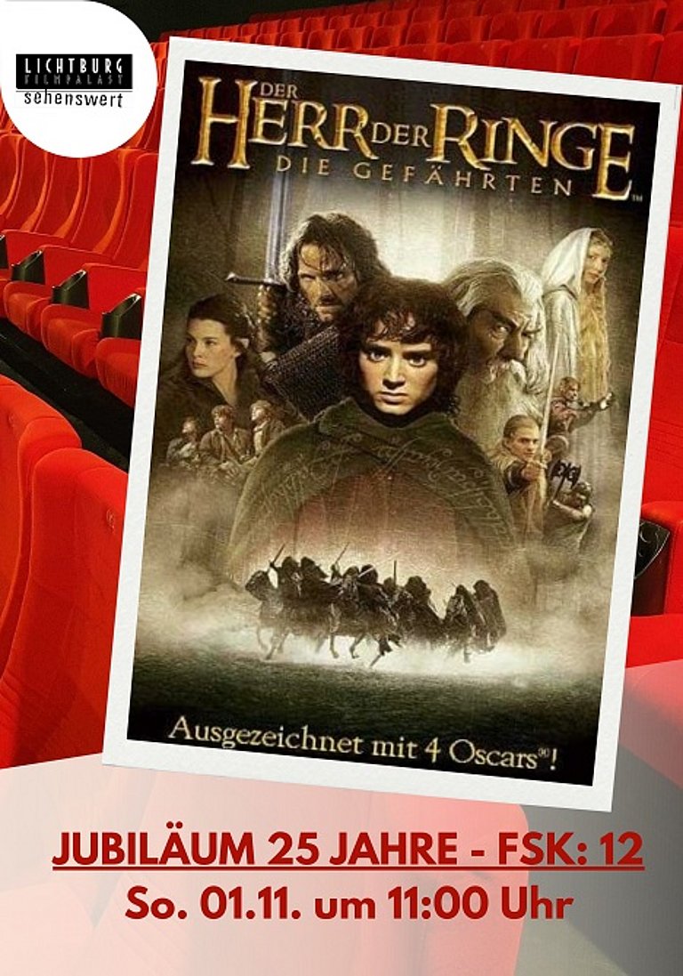 Filmplakat des Films DER HERR DER RINGE - DIE GEFÄHRTEN - JUBILÄUM 25 JAHRE