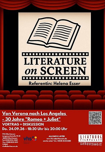 Filmplakat des Films LITERATUR ON SCREEN: VON VERONA NACH LOS ANGELES - 30 JAHRE ROMEO UND JULIET - VHS-Vortrag + Diskus